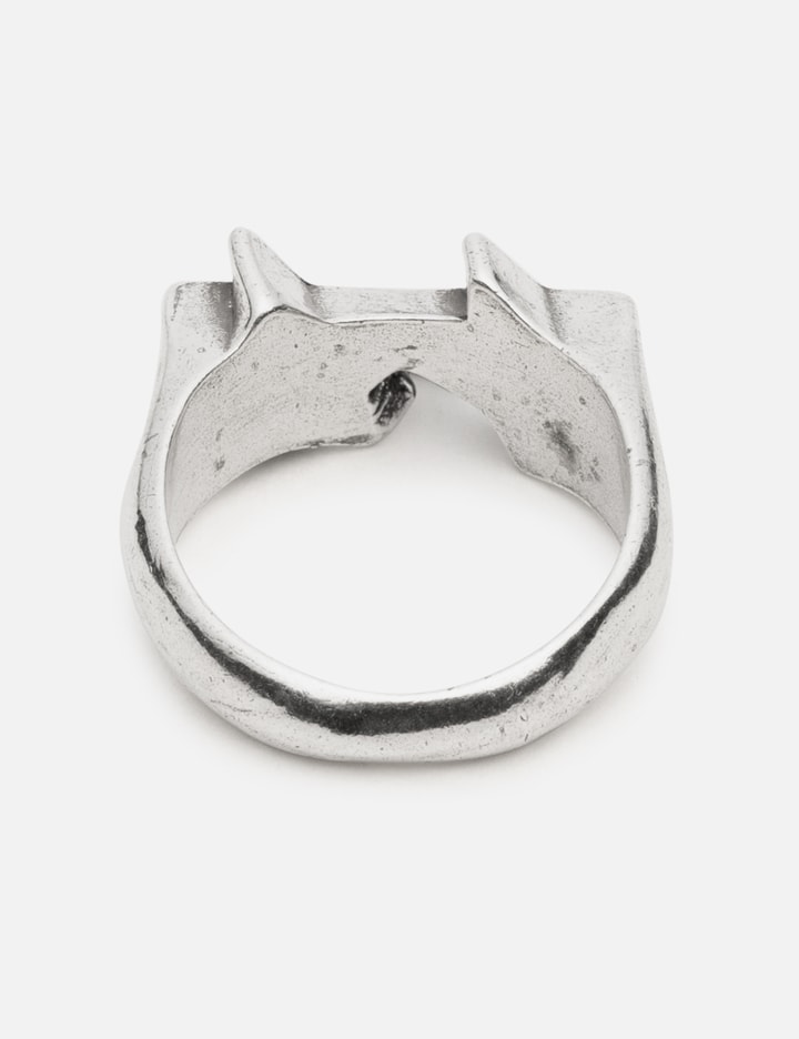 Twojeys Icon Black Enameled Single Ring In Metallic