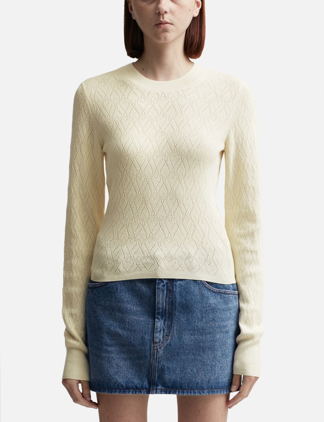 De Coeur Pointelle Crew Neck Sweater view 6