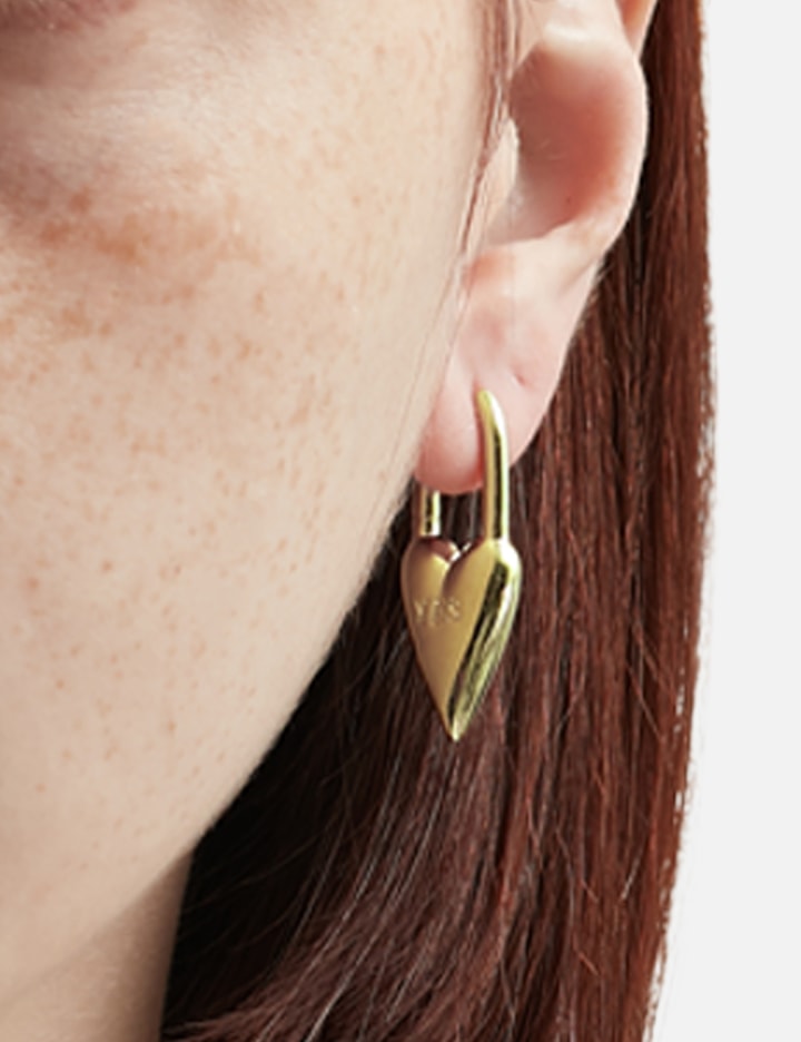 Yes-No Heart Lock Earring  Gold Plated Placeholder Image