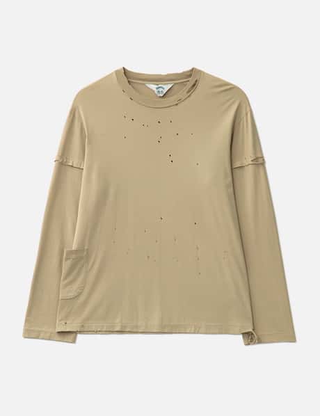 SUNSEA Layered Distressed Long Sleeve T-Shirt