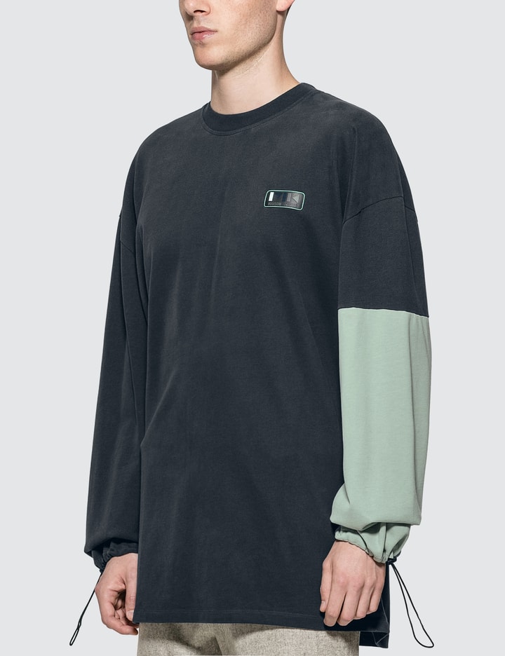 Colorblock Oversized Long Sleeve T-Shirt Placeholder Image