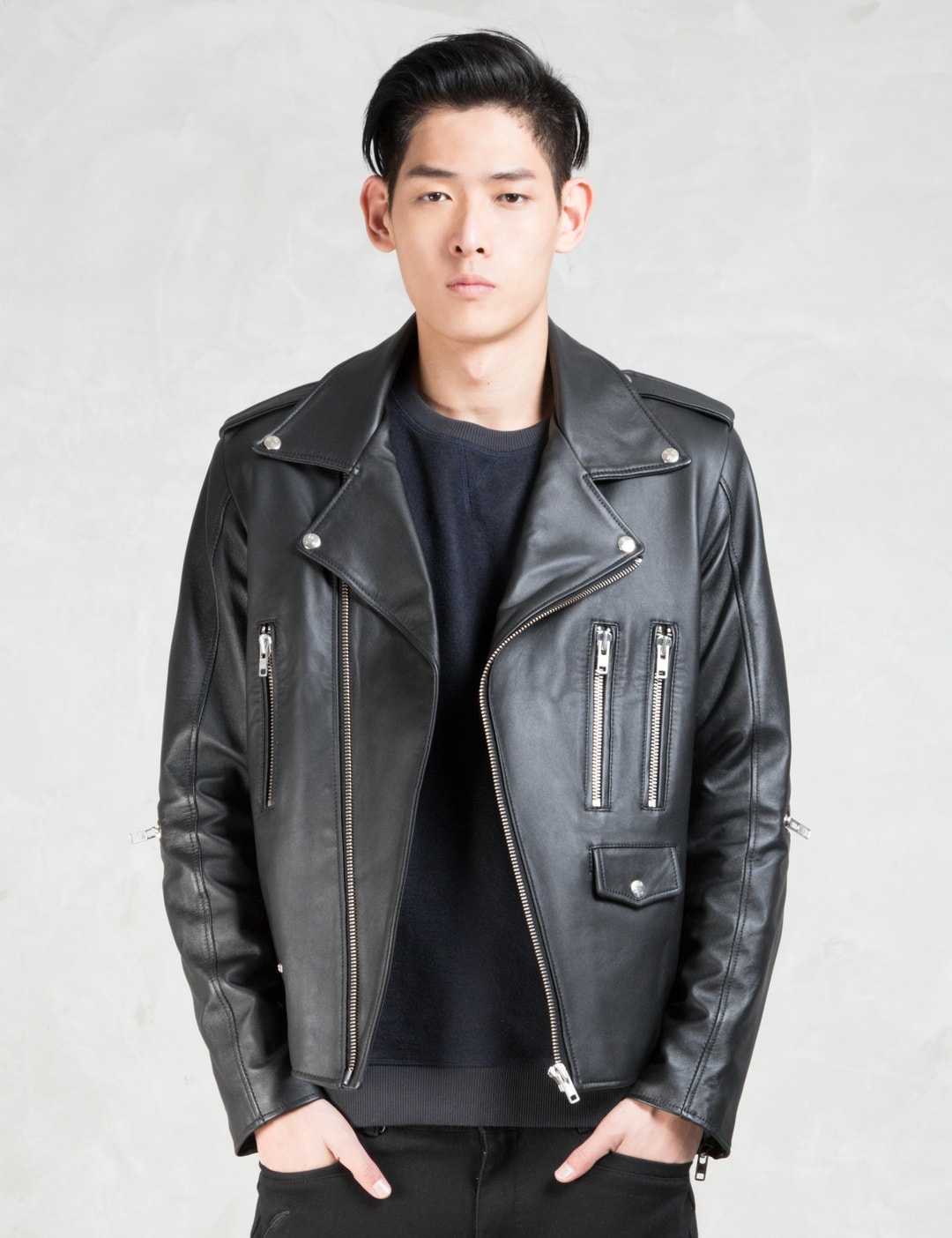 MISBHV Black Monogram Leather Jacket
