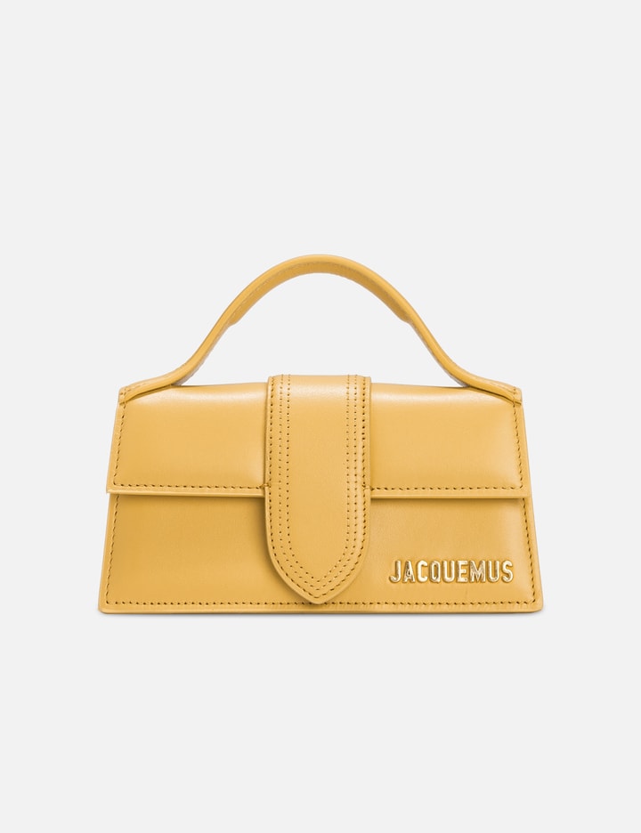Jacquemus Le Bambino Top Handle Flap Bag Leather In Yellow