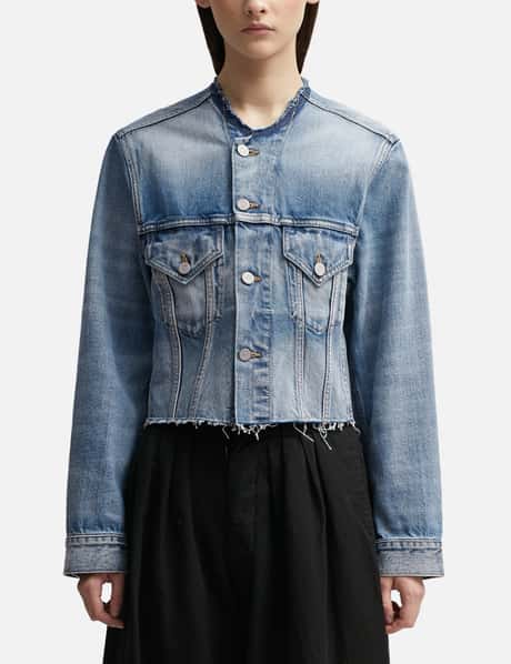Maison Margiela Cropped Collarless Denim Jacket HBX