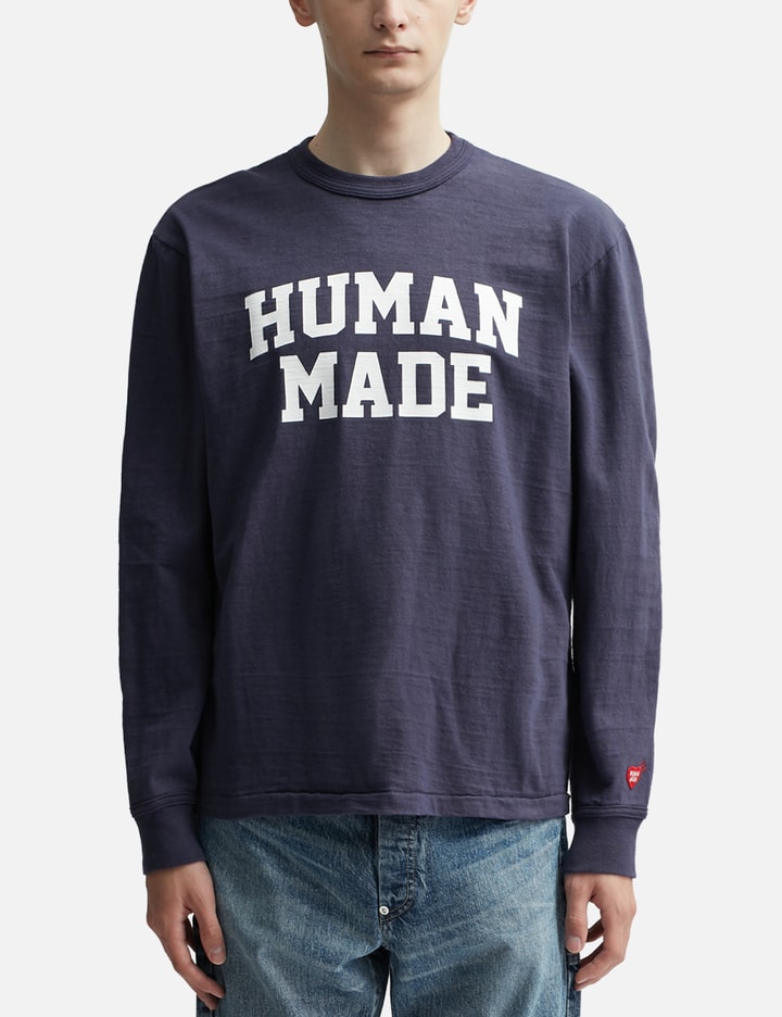 Shop Human Made Graphic Long Sleeve T-shirt #7 In Blue