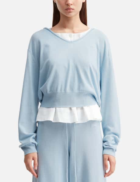G Hug V-Neck Knit Hoodie view 10