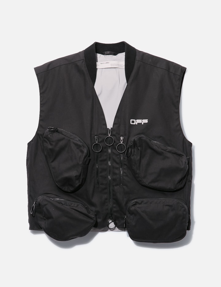 Shop Off-white Pocketed Vest In Black