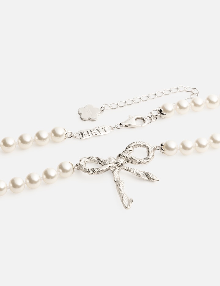 YVMIN SHUSHU/TONG × YVMIN Twisted Rope Bow Pearl Necklace