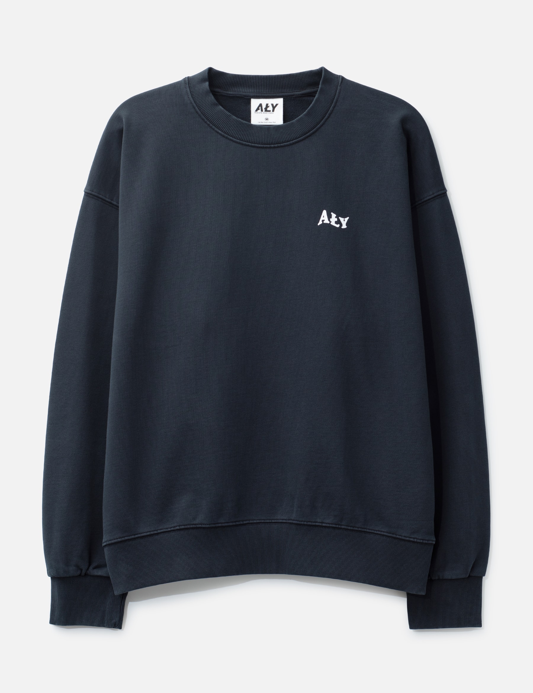 "Good Vibes Ahead Black Washed" Crewneck view 17