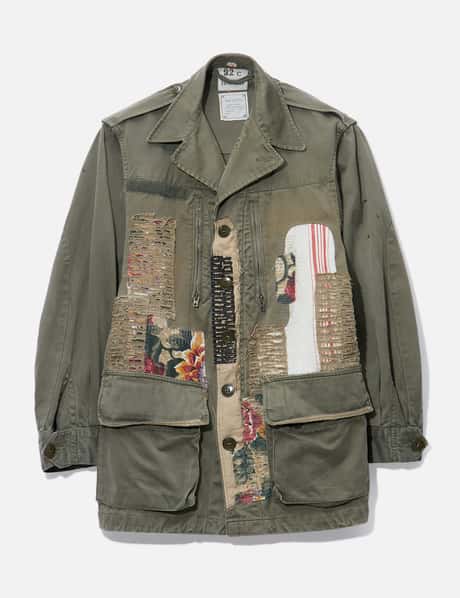 RIFATTO Rifatto Frayed Patchwork Military Jacket