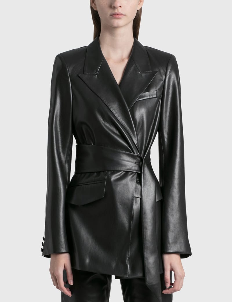 nanushka vegan leather blazer