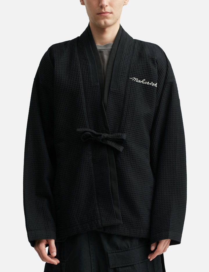 Embroidered Waffle Kimono Overshirt Placeholder Image