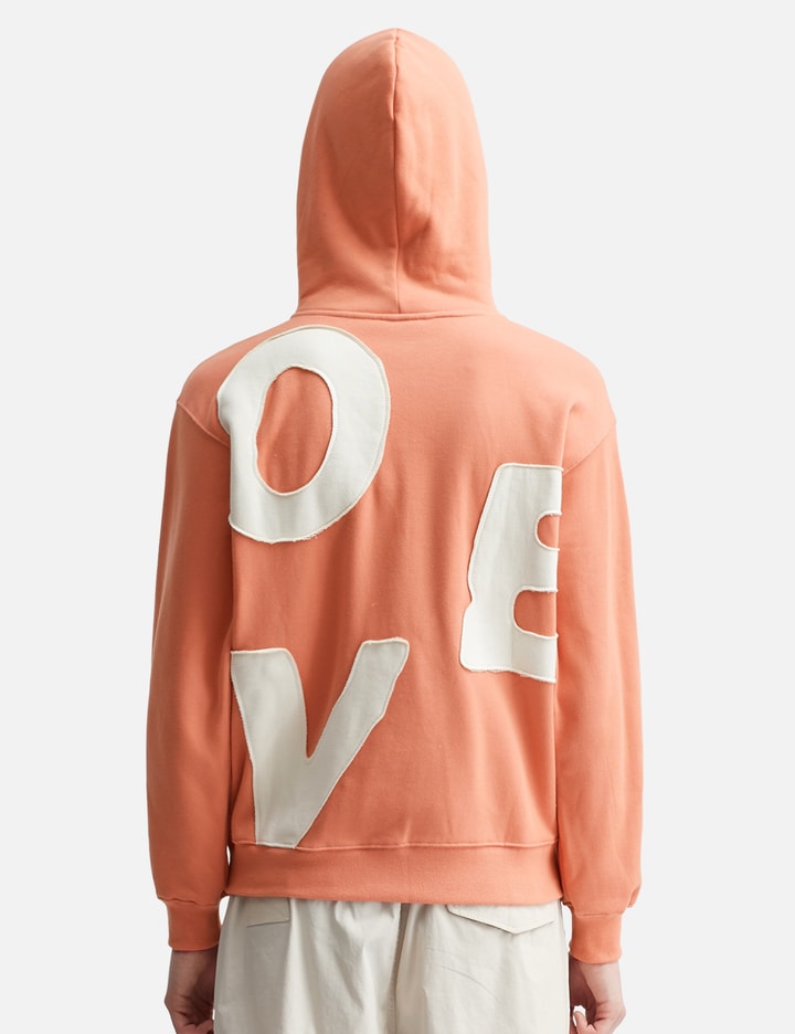 Sunlove Capital Brushed Zip Up Hoodie In Orange