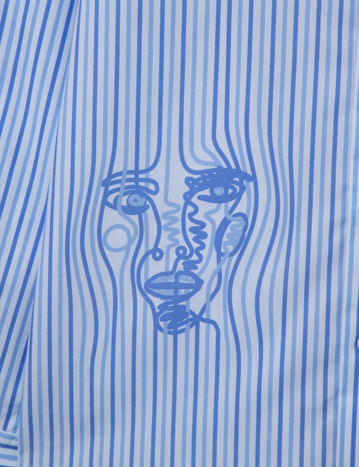 KidSuper Striped Face Button Up Shirt