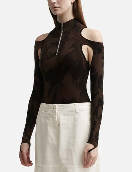 CUT-OUT PRINTED SCULPTING BODYSUIT view 8