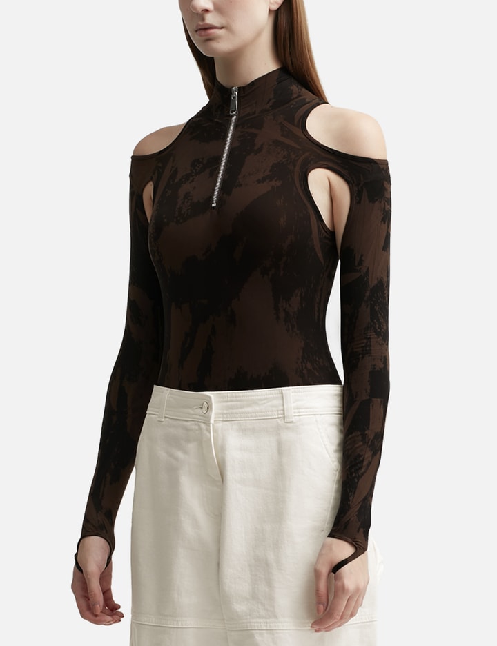CUT-OUT PRINTED SCULPTING BODYSUIT Placeholder Image