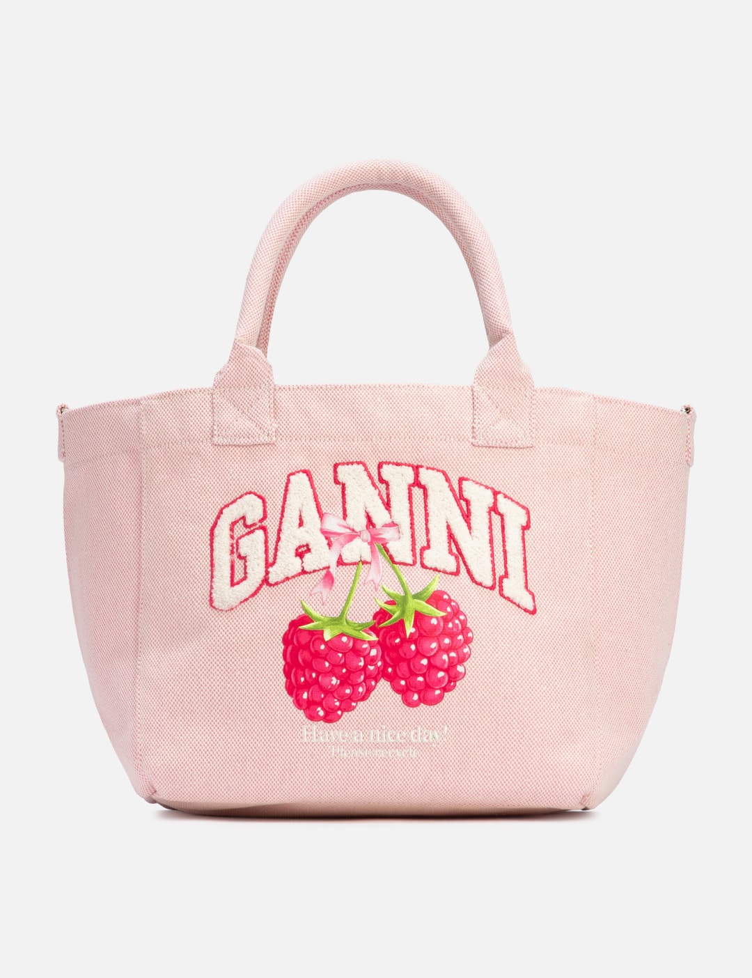 Ganni Small Easy Shopper Raspberry Print