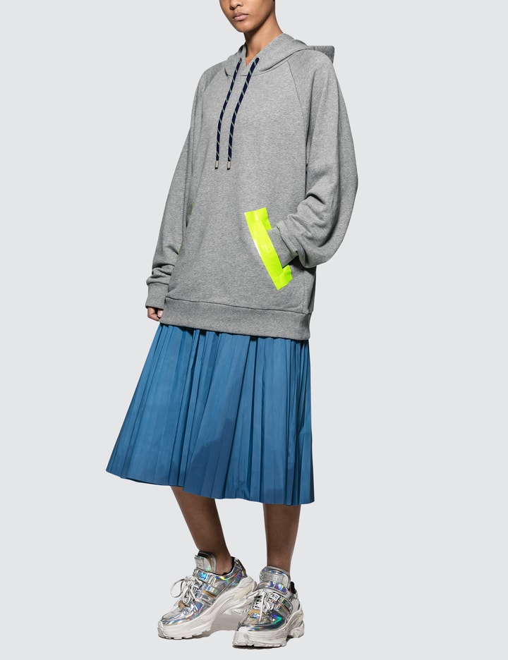 Fleece Hoodie With Neon Tapes Placeholder Image