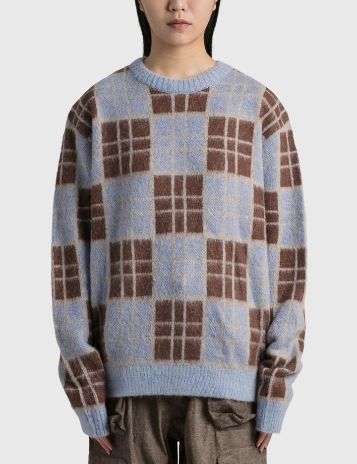 Awake Ny Blue & Brown Check Sweater