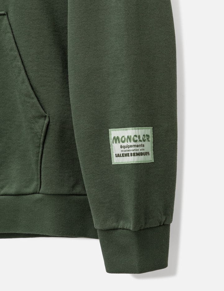 Shop Moncler Genius Logo Hoodie In Green
