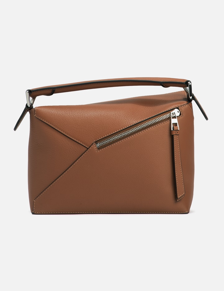 Loewe Puzzle Edge Small Shoulder Bag In Calfskin Leather In Brown