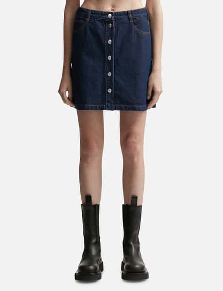 Maison Kitsuné Buttoned Denim Mini Skirt