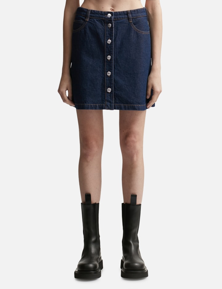 Buttoned Denim Mini Skirt Placeholder Image