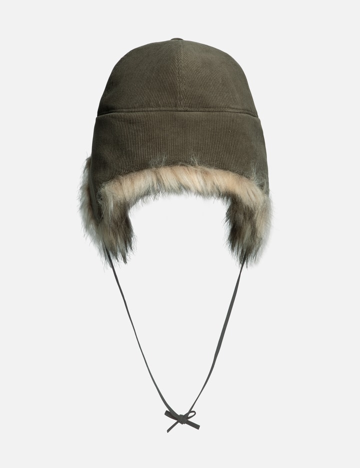 Faux Fur Corduroy Earflap Cap Placeholder Image