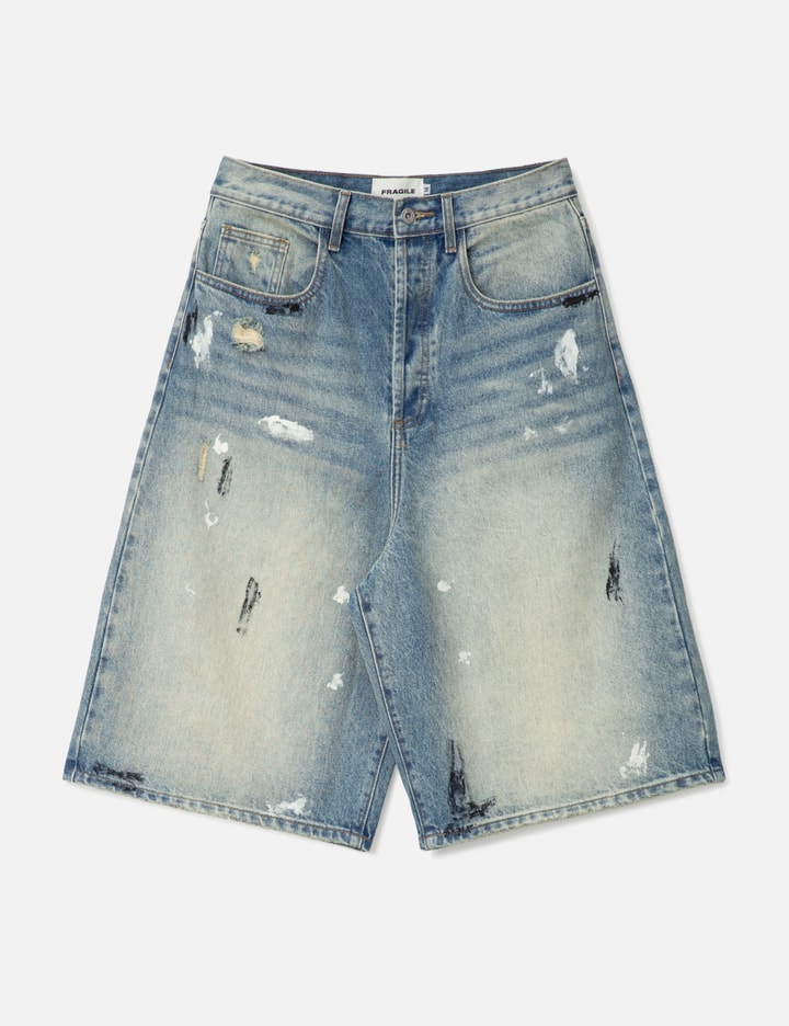 Dirty Mid Blue Baggy Shorts Placeholder Image