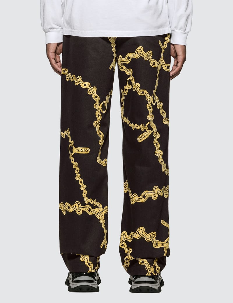 Aries - Gold Chain Print Chino Pants 