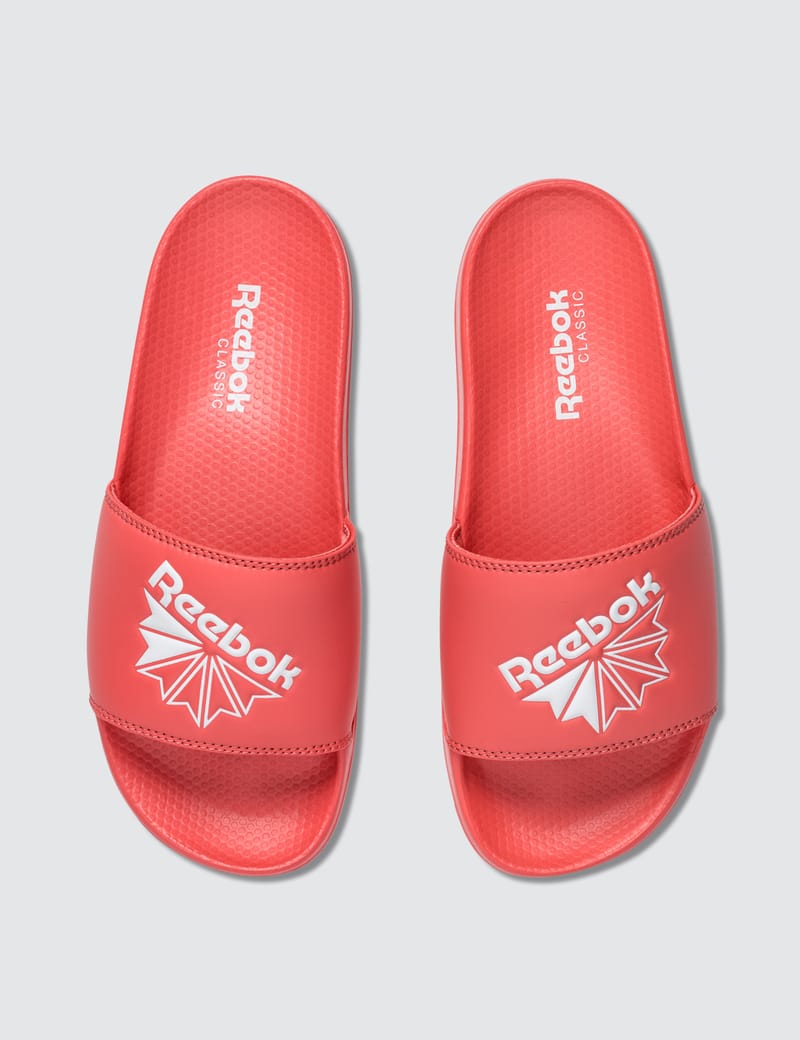 Amazon.com | Reebok Unisex Classics Slides Sandal, Cold Grey/Orange  Flare/Vector Red, 5 US Men | Sport Sandals & Slides