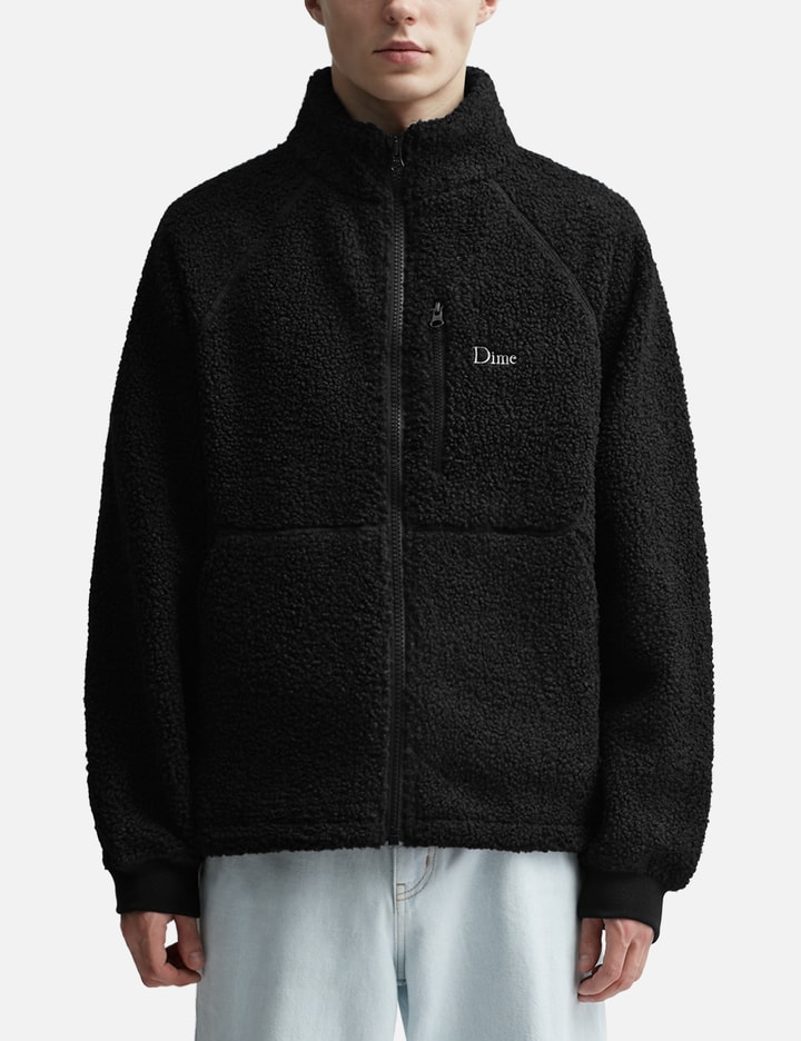 Shop Dime Polar Fleece Sherpa Zip In Black