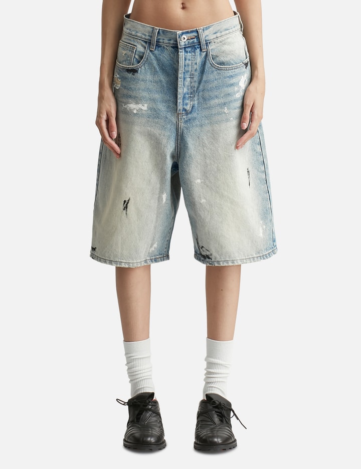 Dirty Mid Blue Baggy Shorts Placeholder Image