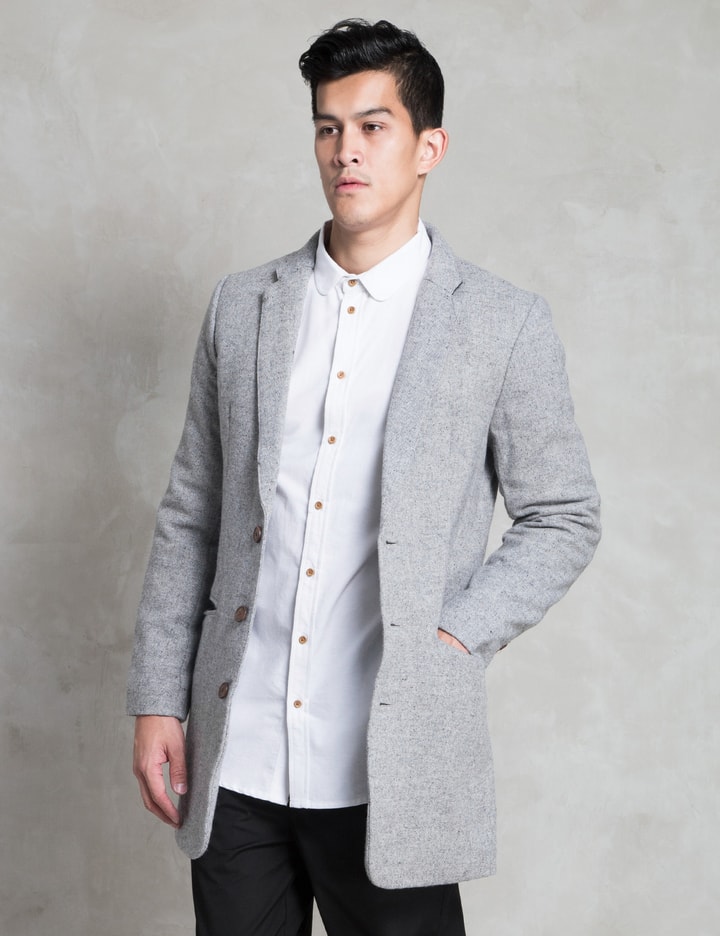 Light Grey Woolen Overcoat Placeholder Image