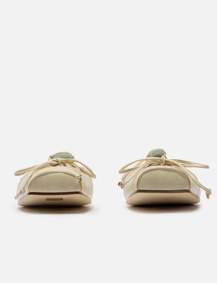 MM6 메종 마르지엘라 Square-Toe Leather Ballerina Shoes