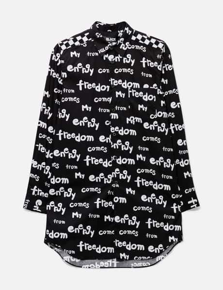 Comme des Garçons COMME DES GARCONS MY ENERGY COMES FROM FREEDOM BLACK SHIRT
