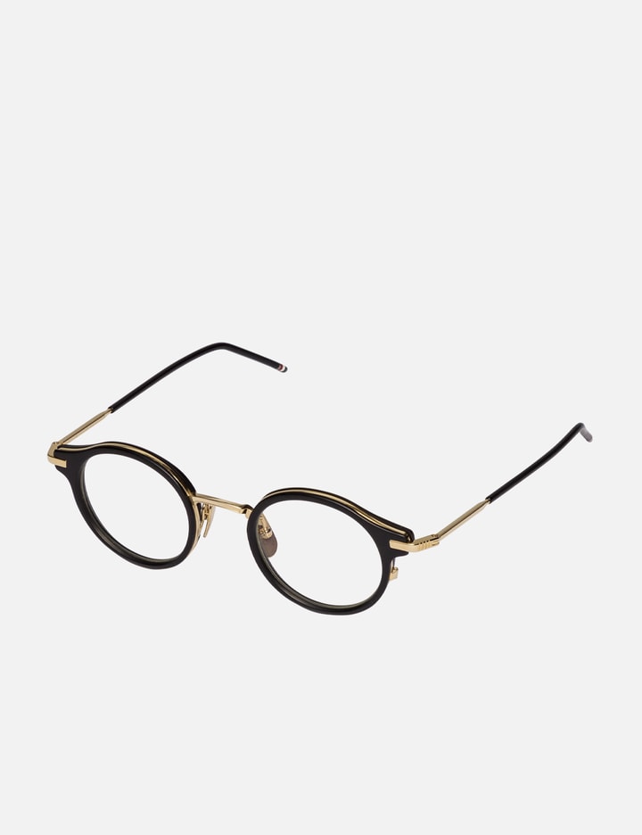 Shop Thom Browne Black And Gold Glasses