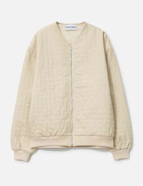 Glass Cypress Ivory Poofy Bomber Jacket