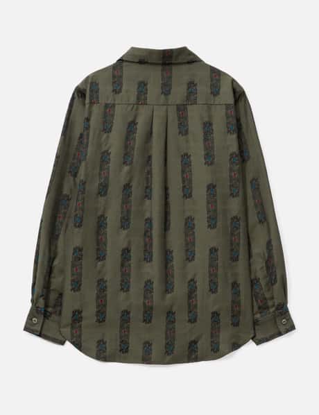 Pin-Tuck Collar Shirt - Abstract Jacquard view 8
