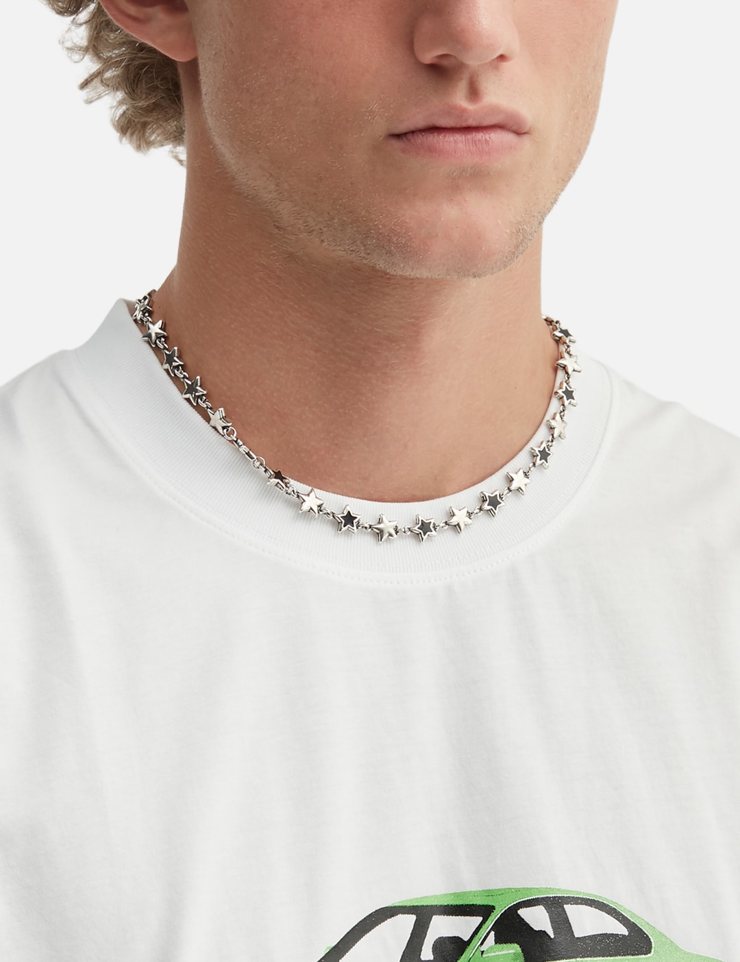 Black Enameled Stars Necklace view 9