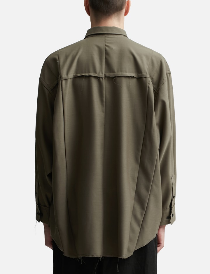 Khaki Wool Oversize d Reconstructed Sames Shirt Placeholder Image