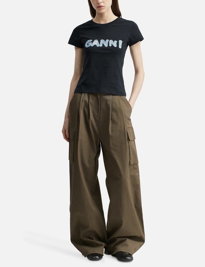 Ganni Ganni Logo Embroidery Baby Fit T-Shirt