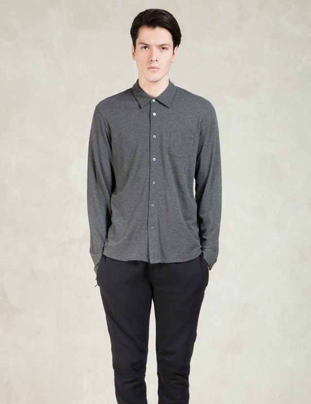 Charcoal Long Sleeve Pique Shirt Placeholder Image