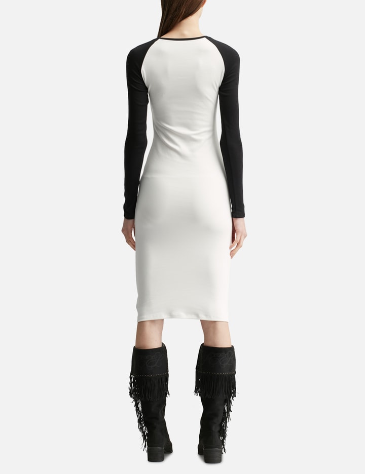 Raglan Sleeve Midi Dress With Retro Print view 4