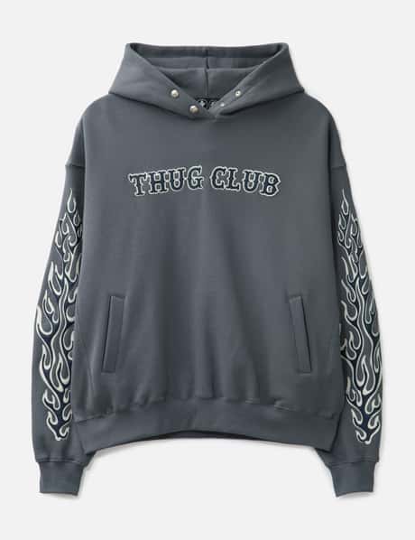 THUG CLUB Leather Flame Hoodie