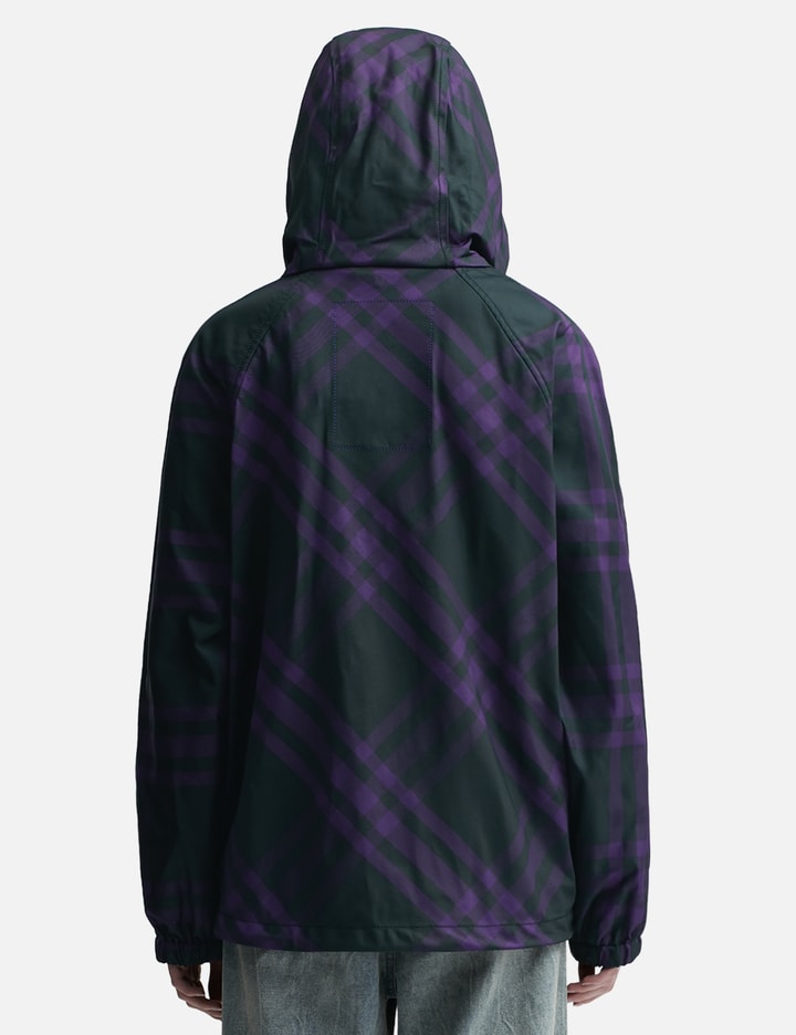 Shop Burberry Check Nylon Hooded Jacket In Multicolor