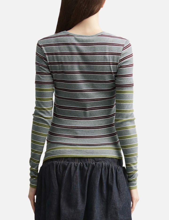 Ganni Long-Sleeve Top In Double Stripe