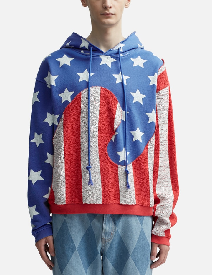 UNISEX STARS AND STRIPES SWIRL HOODIE Placeholder Image