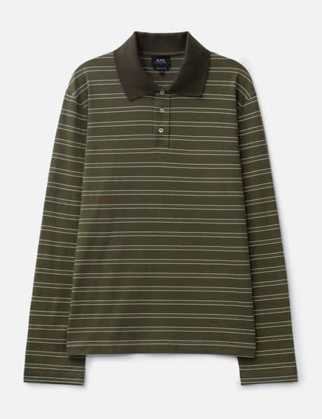 Long-Sleeve Striped Polo Shirt view 6