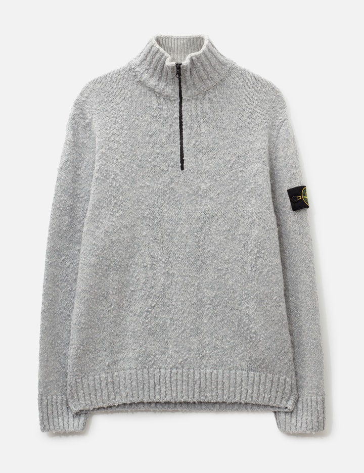 Stone Island Speckled Wool Nylon Half-Zip Jumper